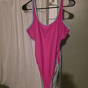 Cupshe Pink and Blue One Piece Swimsuit